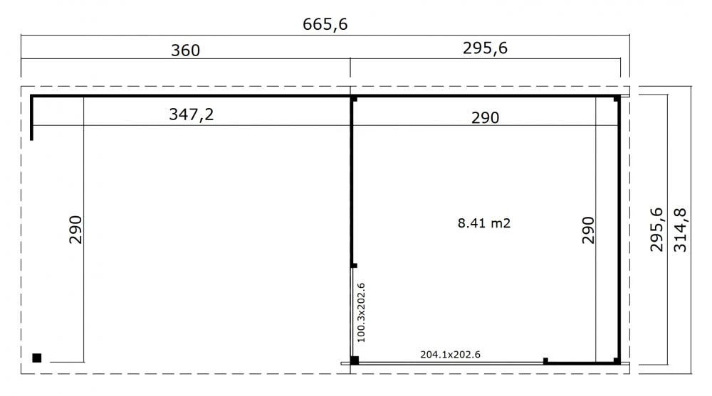 Outdoor Life Tuinhuis Julia met Overkapping Carbon Grey 295 x 295 cm - Afbeelding 3